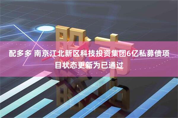 配多多 南京江北新区科技投资集团6亿私募债项目状态更新为已通过